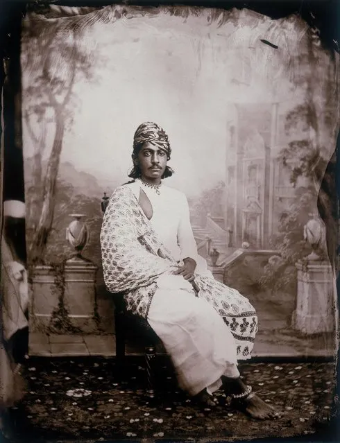Portrait of a prince in the royal court of the palace of Jaipur, India, circa 1857. (Photo by Maharaja Ram Singh III/Alinari Archives, Florence/Alinari via Getty Images)