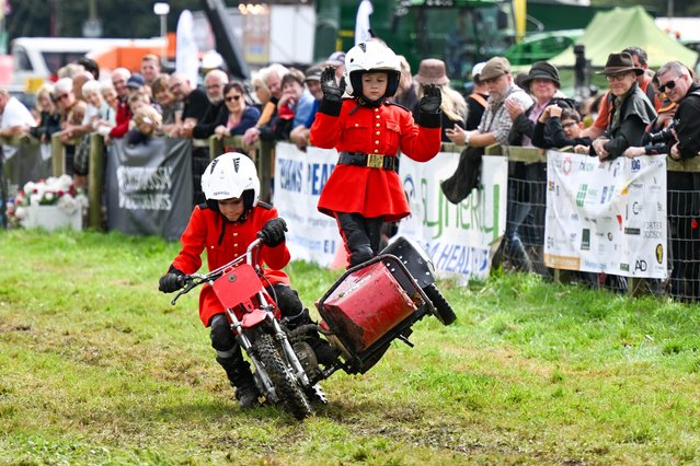 The Imps motorcycle Display team perform for the crowds at Dorset County Show, on September 08, 2024 in Dorchester, England. The Dorset County Show's programme of events and attractions showcases excellence in local agriculture and rural life, including artisans, farmers and local producers. Organised by the Dorchester Agricultural Society (DAS) the show has been running for more than 180 years and attracts around 60,000 visitors. (Photo by Finnbarr Webster/Getty Images)