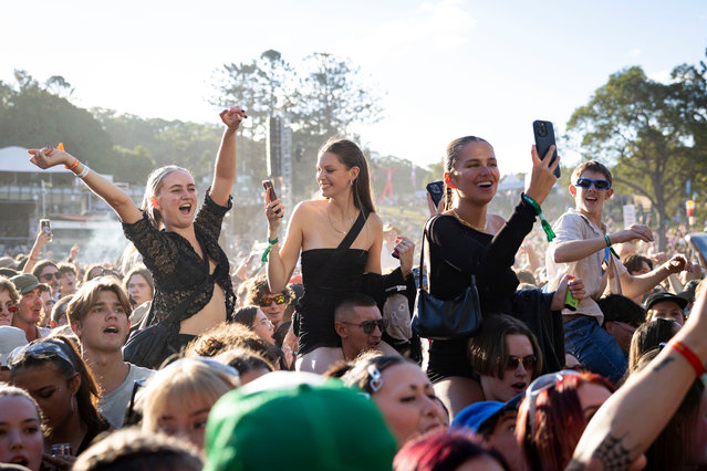 Festival goers are seen at Splendour in the Grass 2023 on July 21, 2023 in Byron Bay, Australia. (Photo by Matt Jelonek/Getty Images)