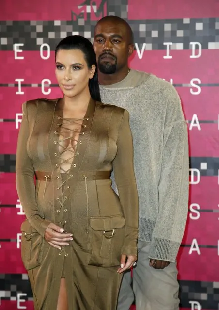 TV personality Kim Kardashian and musician Kanye West arrive at the 2015 MTV Video Music Awards in Los Angeles, California, August 30, 2015. (Photo by Danny Moloshok/Reuters)