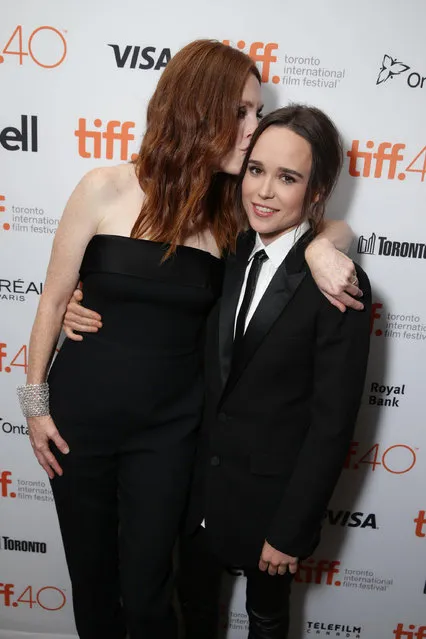 Julianne Moore and Ellen Page at the Lionsgate “Freeheld” Premiere at 2015 Toronto International Film Festival on Sunday, September 13, 2015, in Toronto, Canada. (Photo by Eric Charbonneau/Invision for Lionsgate/AP Images)