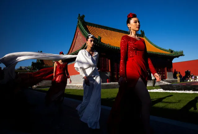 Models walk the runway at the “idol lady2020” collection show during the day two of Beijing Fashion Week at Longfu Culture Center on September 16, 2020 in Beijing, China. (Photo by Emmanuel Wong/Getty Images)