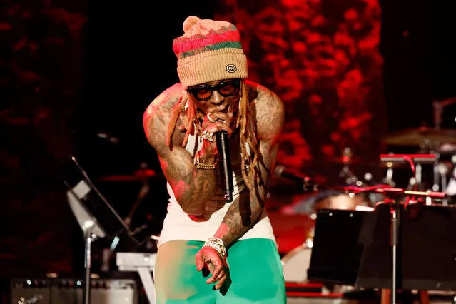 American rapper Lil Wayne performs onstage during the Pre-GRAMMY Gala & GRAMMY Salute to Industry Icons Honoring Julie Greenwald and Craig Kallman on February 04, 2023 in Los Angeles, California. (Photo by Emma McIntyre/Getty Images for The Recording Academy)