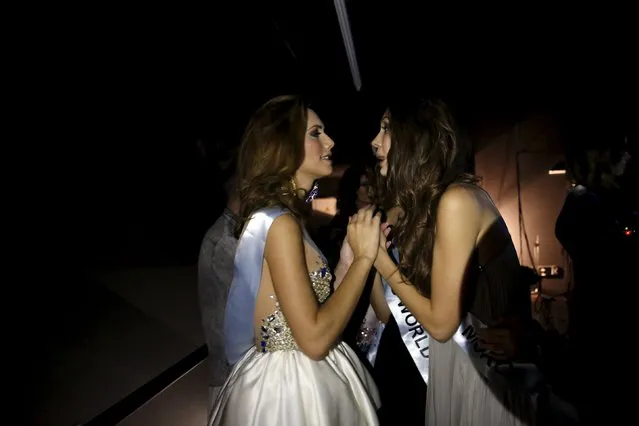 Angela Ponce, 24, (L) gets comforted by another contestant after both were eliminated in the "Miss World Spain" pageant in Estepona, southern Spain, October 25, 2015. (Photo by Susana Vera/Reuters)