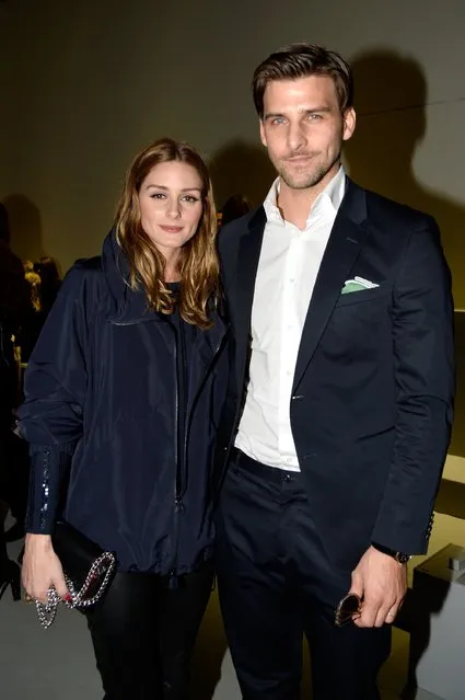 PARIS, FRANCE - MARCH 08:  Olivia Palermo (L) Johannes Huebl attend the Akris show as part of the Paris Fashion Week Womenswear Fall/Winter 2015/2016 on March 8, 2015 in Paris, France.  (Photo by Pascal Le Segretain/Getty Images)