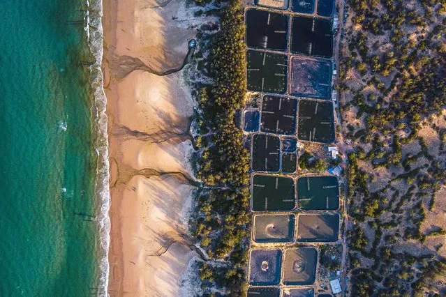 Shortlisted: Marine pollution from aquaculture, 2020, Vietnam. Aquaculture from ponds near the beach discharge directly into the sea and cause pollution to the marine environment. (Photo by Nguyen Duy Sinh/CIWEM Environmental Photographer of the Year 2021)