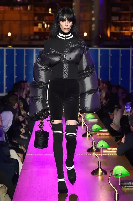 A model walks the runway during FENTY PUMA by Rihanna Fall / Winter 2017 Collection at Bibliotheque Nationale de France on March 6, 2017 in Paris, France. (Photo by Kristy Sparow/Getty Images for Fenty Puma)