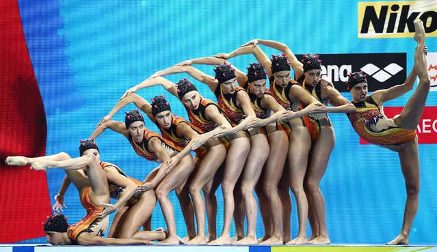 Team Italy competes in the highlight final during the 18th FINA World Swimming Championships at Yeomju Gymnasium, Gwangju, South Korea on July 15, 2019. (Photo by Antonio Bronic/Reuters)