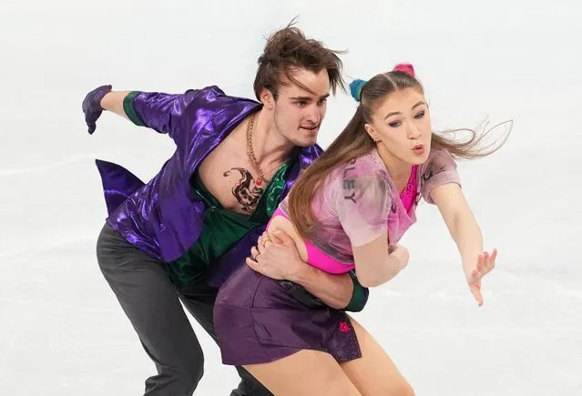 Katharina Mueller and Tim Dieck of Germany skate in the Pair Skating Short Program Team Event during the Beijing 2022 Winter Olympic Games at Capital Indoor Stadium on February 04, 2022 in Beijing, China. (Photo by Aleksandra Szmigiel/Reuters)