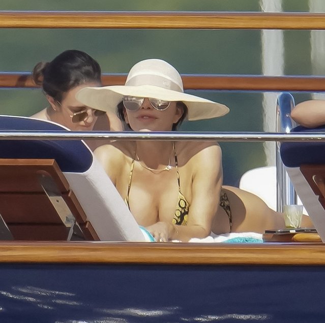 American media personality Lauren Sanchez on January 2, 2025 was seen soaking up the winter sunshine aboard the luxury yacht, Koru with friends that included the American former professional football tight end and her EX, Tony Gonzalez on holiday in St Barts. (Photo by Backgrid USA)