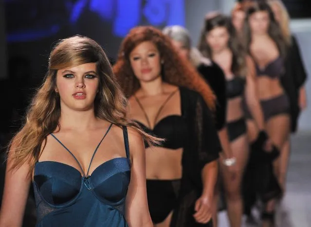 Models walk down the runway during the Addition Elle/Ashley Graham Lingerie Collection fashion show during the Spring 2016 Style 360 on September 15, 2016 in New York City. (Photo by Fernando Leon/Getty Images)