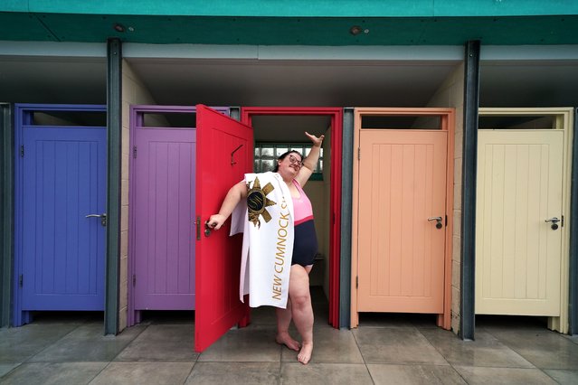 Swimmer Sophie Leitch during the re-opening of Scotland's only public, outdoor, heated, freshwater swimming pool at New Cumnock in Ayrshire on Thursday, March 27, 2025. (Photo by Andrew Milligan/PA Wire)