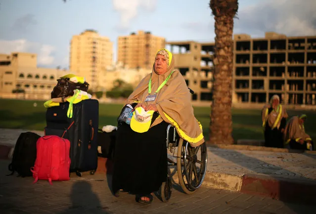 A wheelchair-bound Palestinian woman waits to leave Gaza for the annual Haj pilgrimage in Mecca, in Gaza City August 30, 2016. (Photo by Ibraheem Abu Mustafa/Reuters)