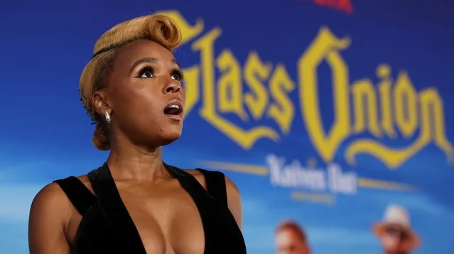 Cast member, American singer, rapper and actress Janelle Monae attends the premiere for the film Glass Onion: A Knives Out Mystery at the Academy Museum of Motion Pictures in Los Angeles, California, U.S., November 14, 2022. (Photo by Mario Anzuoni/Reuters)