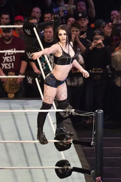 English professional wrestling personality Paige during WWE Road to WrestleMania at the Lanxess Arena on February 11, 2016 in Cologne, Germany. (Photo by Marc Pfitzenreuter/Getty Images)