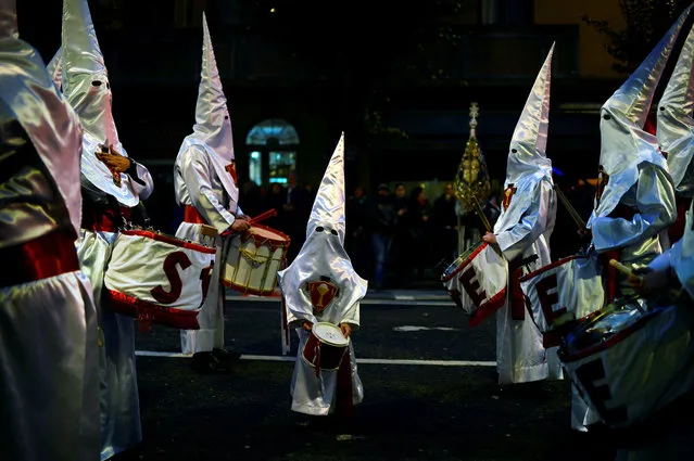 Penitents take part in the Procession del Nazareno as Easter processions take place throughout Spain during Holy Week, in Bilbao, Spain March 26, 2018. (Photo by Vincent West/Reuters)