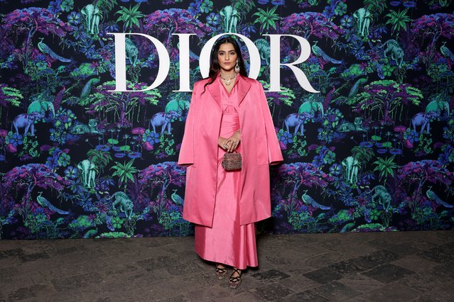 Indian actress who works in Hindi films Sonam Kapoor attends the Christian Dior Womenswear Fall 2023 show at the Gateway of India monument on March 30, 2023 in Mumbai, India. (Photo by Pascal Le Segretain/Getty Images for Christian Dior)
