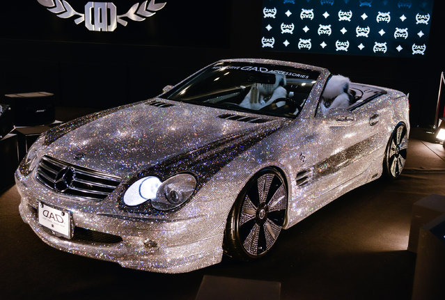 Mercedes-Benz decorated with more than 300,000 Swarovski crystals is seen on display at the Tokyo Auto Salon 2015 at Makuhari Messe on January 9, 2015 in Chiba, Japan. It is priced at approximately 835,000 US Dollars. (Photo by Keith Tsuji/Getty Images)