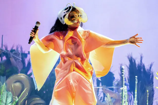 Bjork performs onstage during Primavera Sound 2018 at Parc Del Forum on May 31, 2018 in Barcelona, Spain. (Photo by Santiago Felipe/Getty Images)