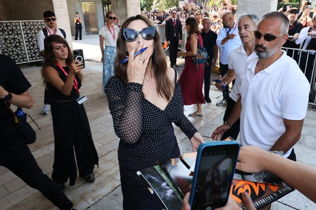 Italian actress Monica Bellucci arrives at the 81st Venice International Film Festival on August 28, 2024 in Venice, Italy. (Photo by Ernesto Ruscio/Getty Images)