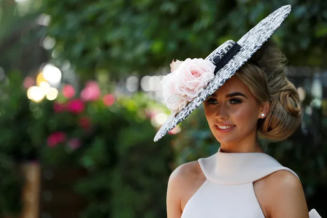 Racegoer poses on day 3 of Royal Ascot before the start of racing at Ascot Racecourse on June 21, 2018 in Ascot, England. (Photo by Paul Childs/Action Images via Reuters)