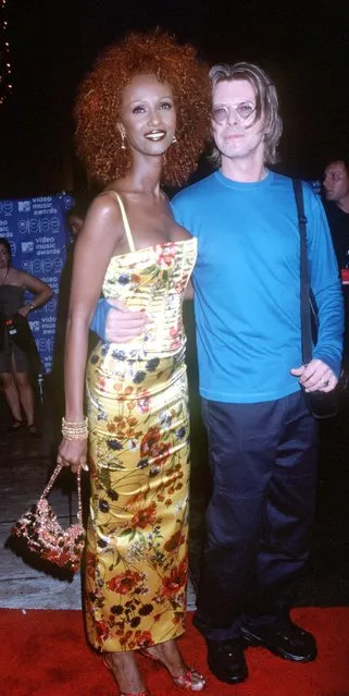 David Bowie and his wife, Somali supermodel Iman on June 6, 1999. (Photo by Brenda Chase/Getty Images)