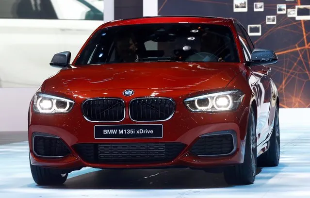 A BMW M135i xDrive is seen during the first press day ahead of the 85th International Motor Show in Geneva March 3, 2015.  REUTERS/Arnd Wiegmann   