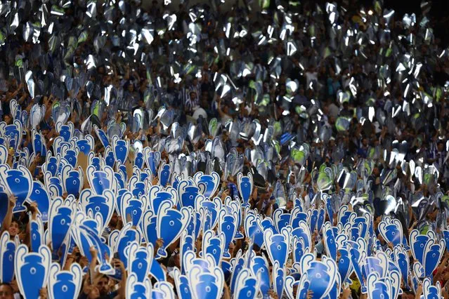 Fans at the Estadio do Dragao in Porto, Portugal, before the Champions League match between FC Porto and FC Barcelona on October 4, 2023. (Photo by Pedro Nunes/Reuters)