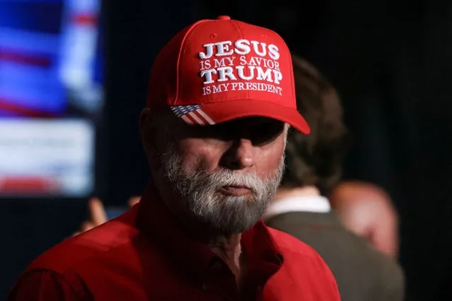 A supporter of Republican presidential candidate and former U.S. President Donald Trump attends his South Carolina Republican presidential primary election night party in Columbia, South Carolina, U.S. February 24, 2024. (Photo by Alyssa Pointer/Reuters)