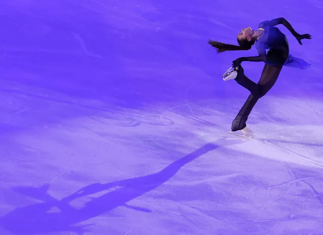 Kamila Valieva of Russia performs in the Exhibition Program at the ISU Grand Prix of Figure Skating 2021 Rostelecom Cup in Sochi, Russia, 28 November 2021. (Photo by Anatoly Maltsev/EPA/EFE)