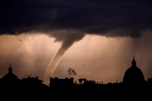 A tornado is seen in the sky over the city of Rome, on December 9, 2021 in Rome, Italy. (Photo by Antonio Masiello/Getty Images)