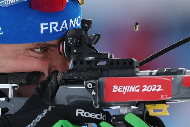 An athlete of France during Biathlon training at National Biathlon Centre in Zhangjiakou, China on February 4, 2022. (Photo by Kim Hong-Ji/Reuters)