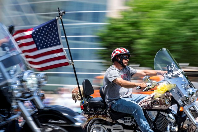 Motorcyclists participate in the “Rolling to Remember” motorcycle rally, successor to “Rolling Thunder”, which rides through Washington to bring attention to issues faced by veterans, in Washington on May 26, 2024. (Photo by Bonnie Cash/Reuters)