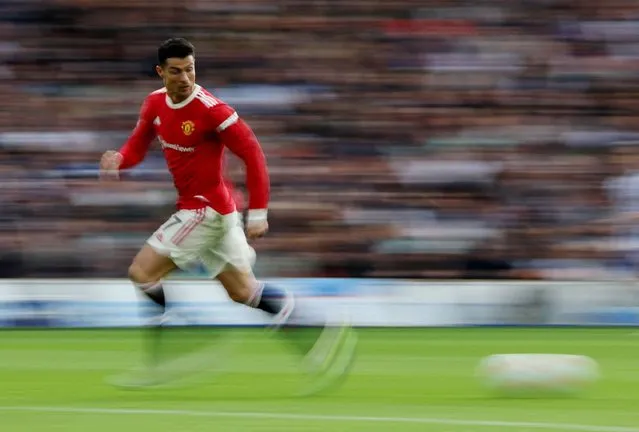 Manchester United's Cristiano Ronaldo in action during the match against Brighton and Hove Albion on May 7, 2022 at Community Stadium in Brighton, Britain. Brighton trounced United 4-0. (Photo by Ian Walton/Reuters)