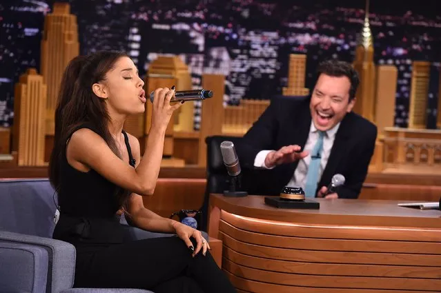 Ariana Grande Visits “The Tonight Show Starring Jimmy Fallon” at Rockefeller Center on September 15, 2015 in New York City. (Photo by Theo Wargo/NBC/Getty Images for “The Tonight Show Starring Jimmy Fallon”)