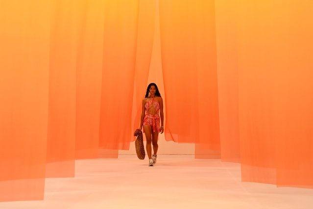 A model walks the runway during the Liandra show during Australian Fashion Week Presented By Pandora 2024 at Carriageworks on May 14, 2024 in Sydney, Australia. (Photo by Stefan Gosatti/Getty Images for AFW)