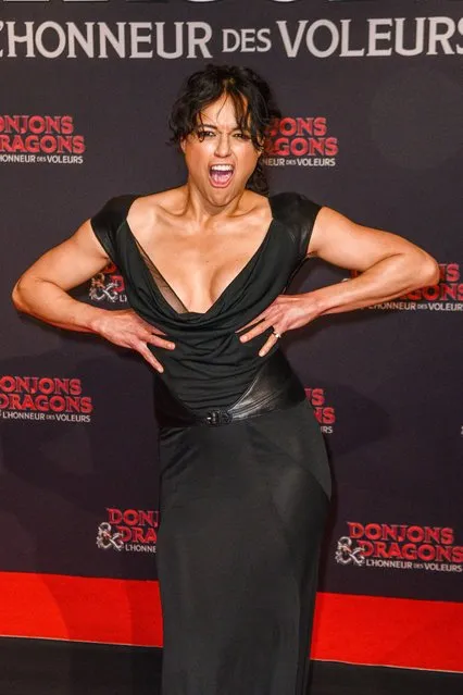 American actress Michelle Rodriguez attends the French Premiere of Paramount Pictures' and eOne's “Dungeons & Dragons: Honor Among Thieves” at Le Grand Rex on March 22, 2023 in Paris, France on March 22, 2023. (Photo by The Image Direct)