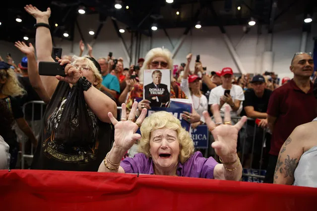 Supporters of President Donald Trump cheer as he speaks during a campaign rally, Thursday, September 20, 2018, in Las Vegas. (Photo by Evan Vucci/AP Photo)