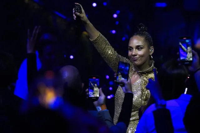 Singer Alicia Keys performs at Dubai Expo 2020 in Dubai, United Arab Emirates, Friday, December 10, 2021. (Photo by Jon Gambrell/AP Photo)