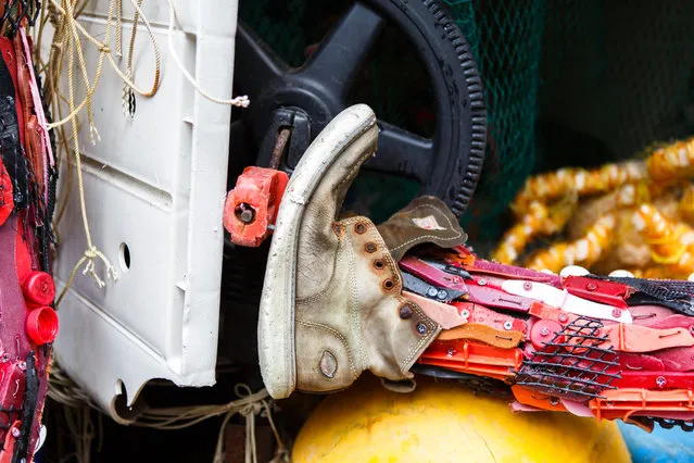 Octavia the octopus is made up of countless pieces of debris found from the world’s oceans. The sculpture was made as part of a project to highlight human beings impact on the marine life. (Photo by Keith Lane/The Washington Post)