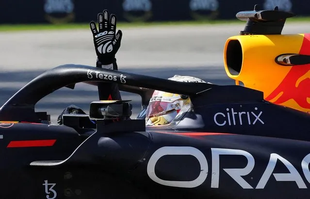 Race winner Max Verstappen of the Netherlands and Oracle Red Bull Racing celebrates in parc ferme during the F1 Grand Prix of Canada at Circuit Gilles Villeneuve on June 19, 2022 in Montreal, Quebec. (Photo by Christinne Muschi/Reuters)