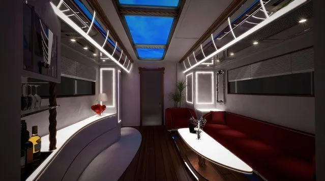 Here's a vehicle for the one percent. Dubbed as “the world's most luxurious RV” the 40-foot-long EleMMent Palazzo costs a staggering $3million USD – or more depending on the client's personal choices. If the buyer wishes to add a “top of the range” Model D stereo system with “gold remote control” the cost will be bumped by around $200,000. A “home theatre” could add $60,000 but this time the gold remote will be another $6,000. (Photo by Splash News)