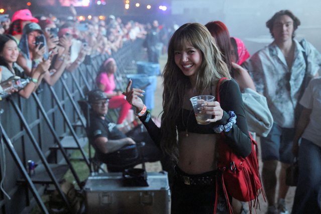 Lisa gestures at the Coachella Valley Music and Arts Festival in Indio, California, U.S., April 13, 2025. (Photo by Daniel Cole/Reuters)