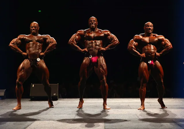 Edward Nunn of the USA, Toney Freeman of the USA and Dexter Jackson of the USA pose during the IFBB Australia Pro Grand Prix XII at The Plenary on March 9, 2013 in Melbourne, Australia.  (Photo by Robert Cianflone)