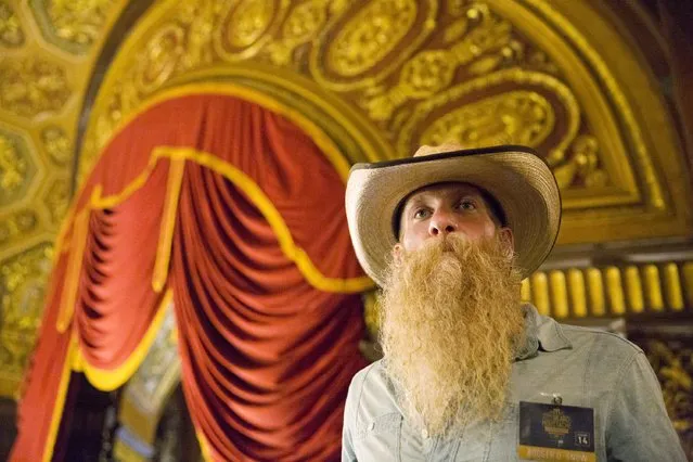 Rodger Snow from Pittsburgh poses for a photograph at the 2015 Just For Men National Beard & Moustache Championships at the Kings Theater in the Brooklyn borough of New York City, November 7, 2015. (Photo by Elizabeth Shafiroff/Reuters)