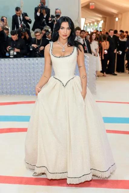 Albanian singer Dua Lipa attends The 2023 Met Gala Celebrating “Karl Lagerfeld: A Line Of Beauty” at The Metropolitan Museum of Art on May 01, 2023 in New York City. (Photo by Dimitrios Kambouris/Getty Images for The Met Museum/Vogue)