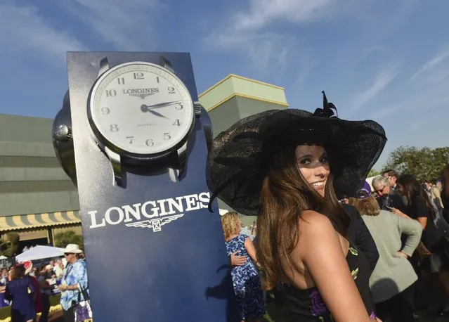 Model and TV personality Bonnie-Jill Laflin poses for a photo at the 2016 Breeders' Cup, Friday, November 4, 2016, at Santa Anita Park in Arcadia, CA. (Photo by Diane Bondareff/Invision for Longines/AP Images)