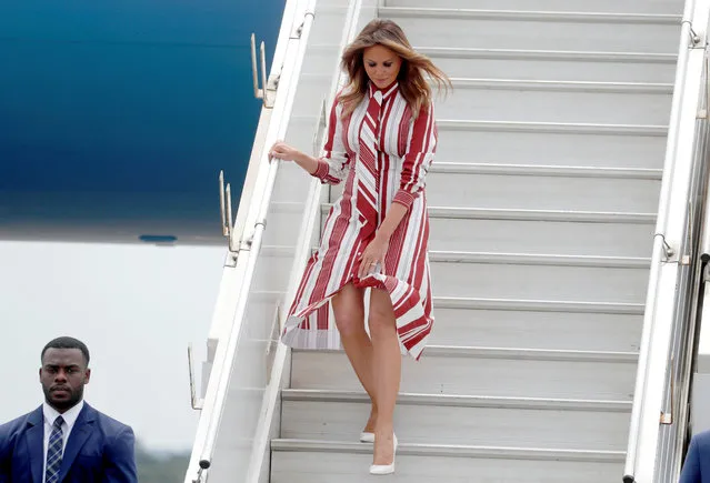 First lady Melania Trump arrives in Accra, Ghana, as she begins her tour of several African countries, October 2, 2018. (Photo by Carlo Allegri/Reuters)