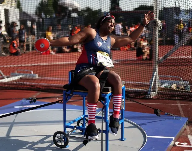 Corine Hamilton of Team United States competes in the Women's IF6 Discus Throw Final during day one of the Invictus Games Düsseldorf 2023 on September 10, 2023 in Duesseldorf, Germany. (Photo by Joern Pollex/Getty Images for Invictus Games Düsseldorf 2023)