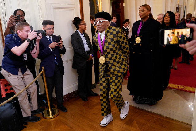 American film director Spike Lee attends a reception for 2022 and 2023 recipients of the National Medal of Arts and the National Humanities Medal at the White House in Washington, U.S., October 21, 2024. (Photo by Elizabeth Frantz/Reuters)